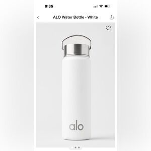 Alo White Stainless Steel Water Bottle